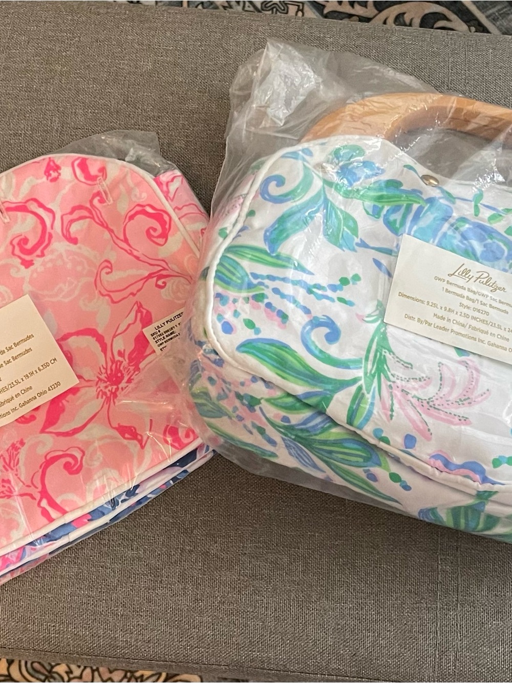 Lilly Pulitzer Pink & Multicolor Floral Printed Bermuda Bag